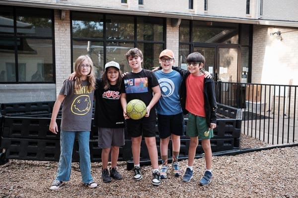 Elementary students participating in sports after school.