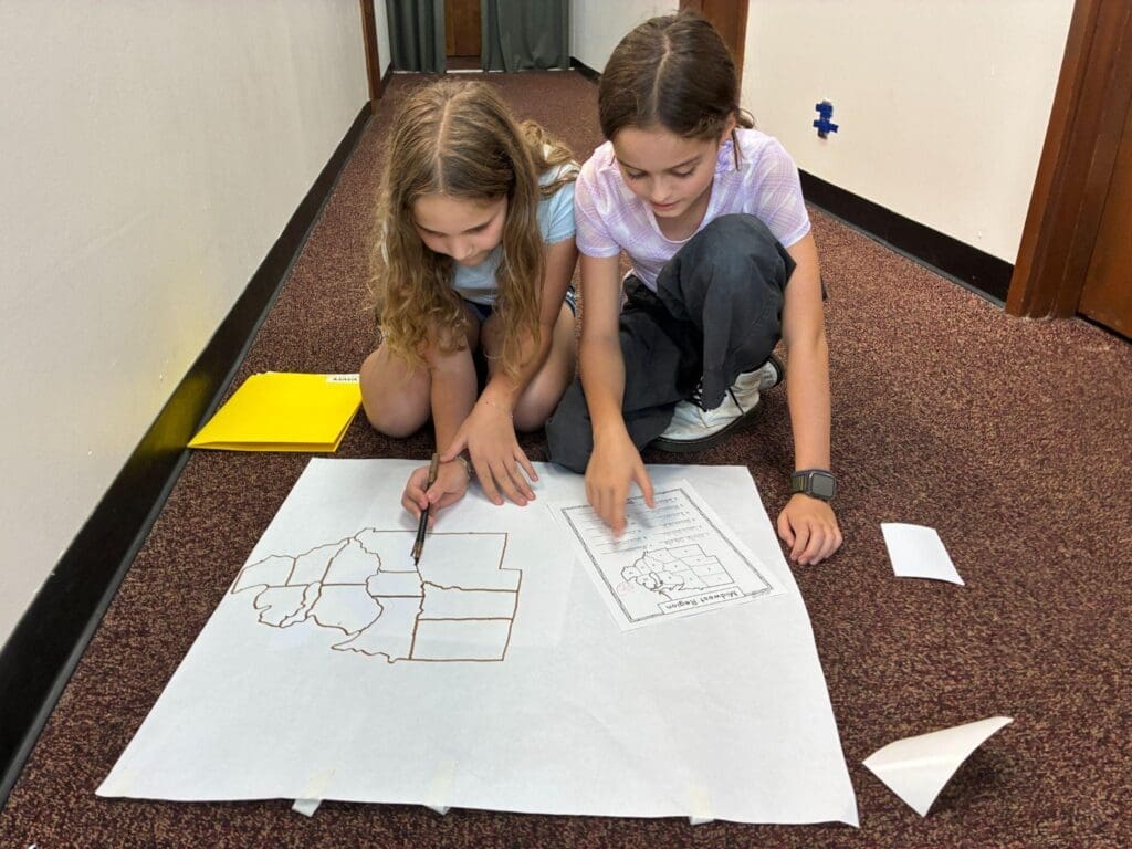 Middle schoolers work together at private school in Austin.